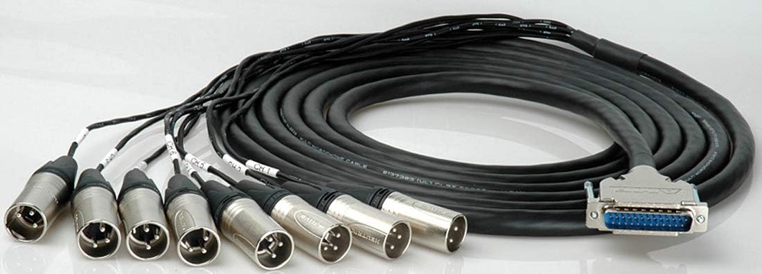 Sescom Built Canare Analog 25Pin Dsub Male to 8 XLR Male Audio Cable with 18 Inch Fanouts - 5 Foot