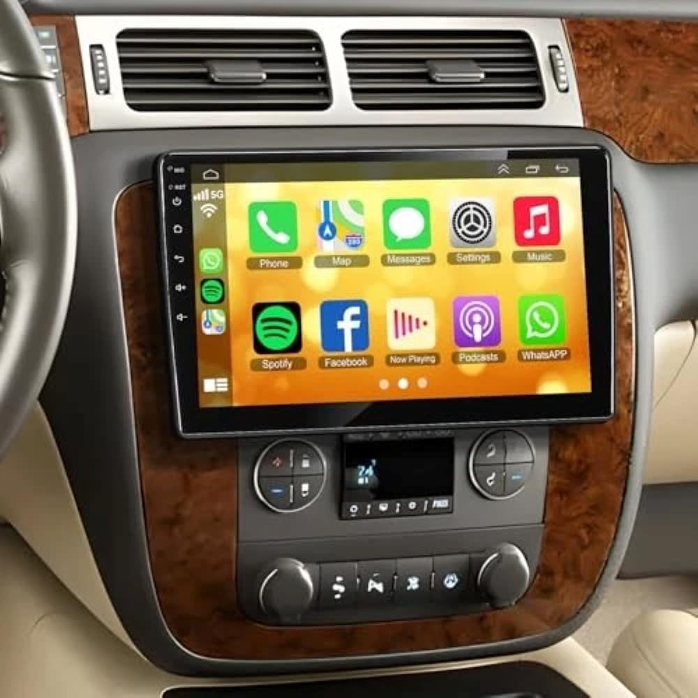 with Wireless Carplay & Android Auto for GMC Sierra 2009 4G+64G Android 15 Car Stereo with Bluetooth, 10