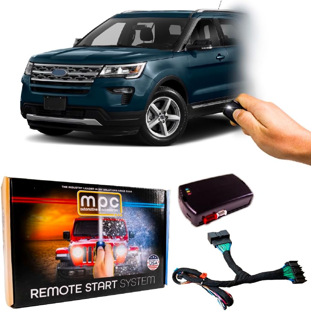 MPC Plug N Play Remote Starter Compatible with 2016-2019 Ford Explorer || Gas || Key to Start || with T-Harness OEM Key Fob Activated || 5 Minute Install