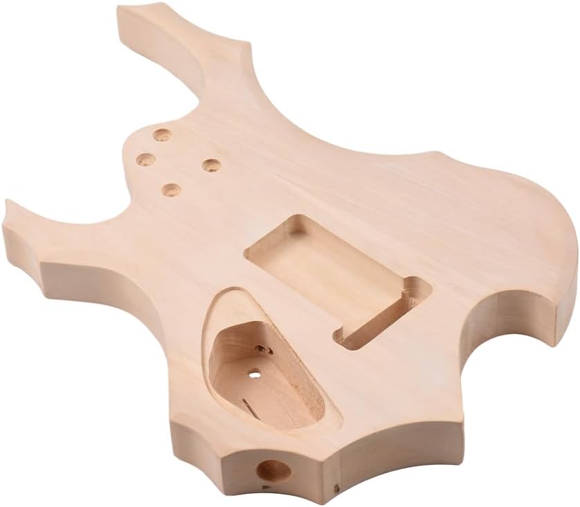 body,HUIOP guitar body unfinished,DIY Electric Guitar Unfinished Body Guitar Barrel Blank Wooden Guitar Body Replacement Parts