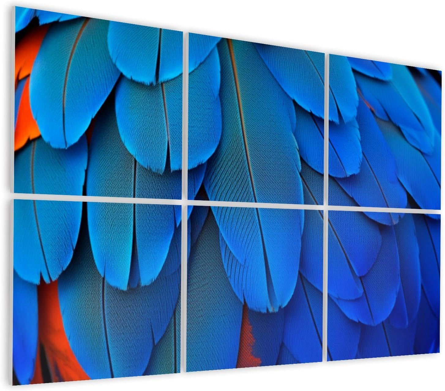 6 Pack Art Acoustic Panels Self Adhesive Macaw Parrot bird feathers macro shot Decorative Soundproof Wall Panels Sound Absorbing Panel 48