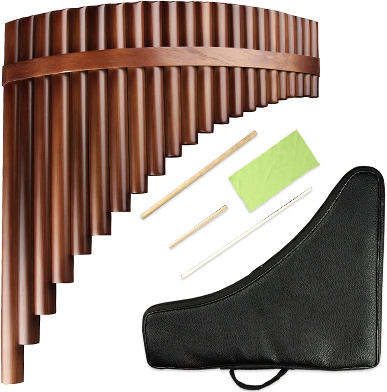 Chinese Traditional Musical Instrument 22 Pipes Pan Flute C Key Woodwind Bamboo Handmade (Color : Left)