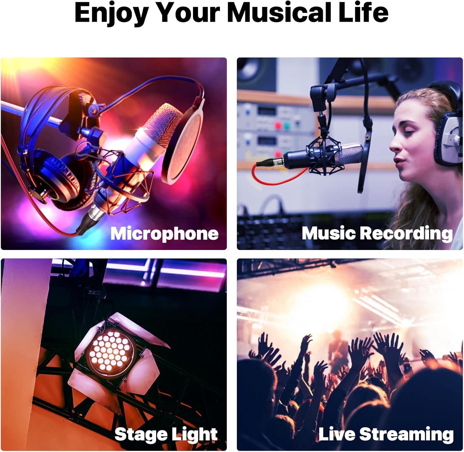 EBXYA Red XLR Cable 50ft 2 Packs&XLR Cable 25ft 6 Pack