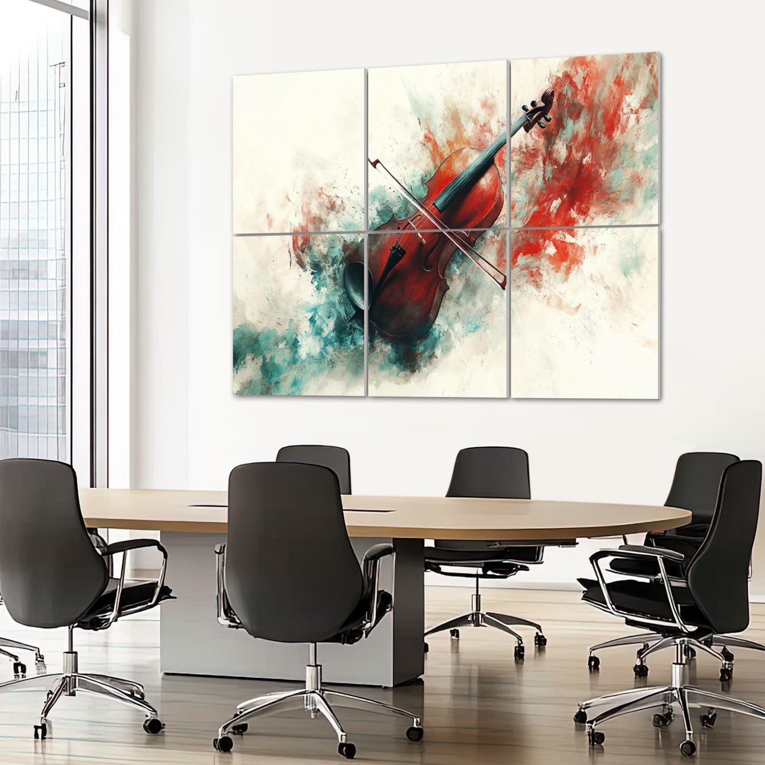 6 Pack Art Acoustic Panels Sound Absorbing Music Graffiti Poster Cello Instrument Colorful Studio Musical Violin Decorative Soundproof Wall Panels Self Adhesive for Recording Studios Office 72