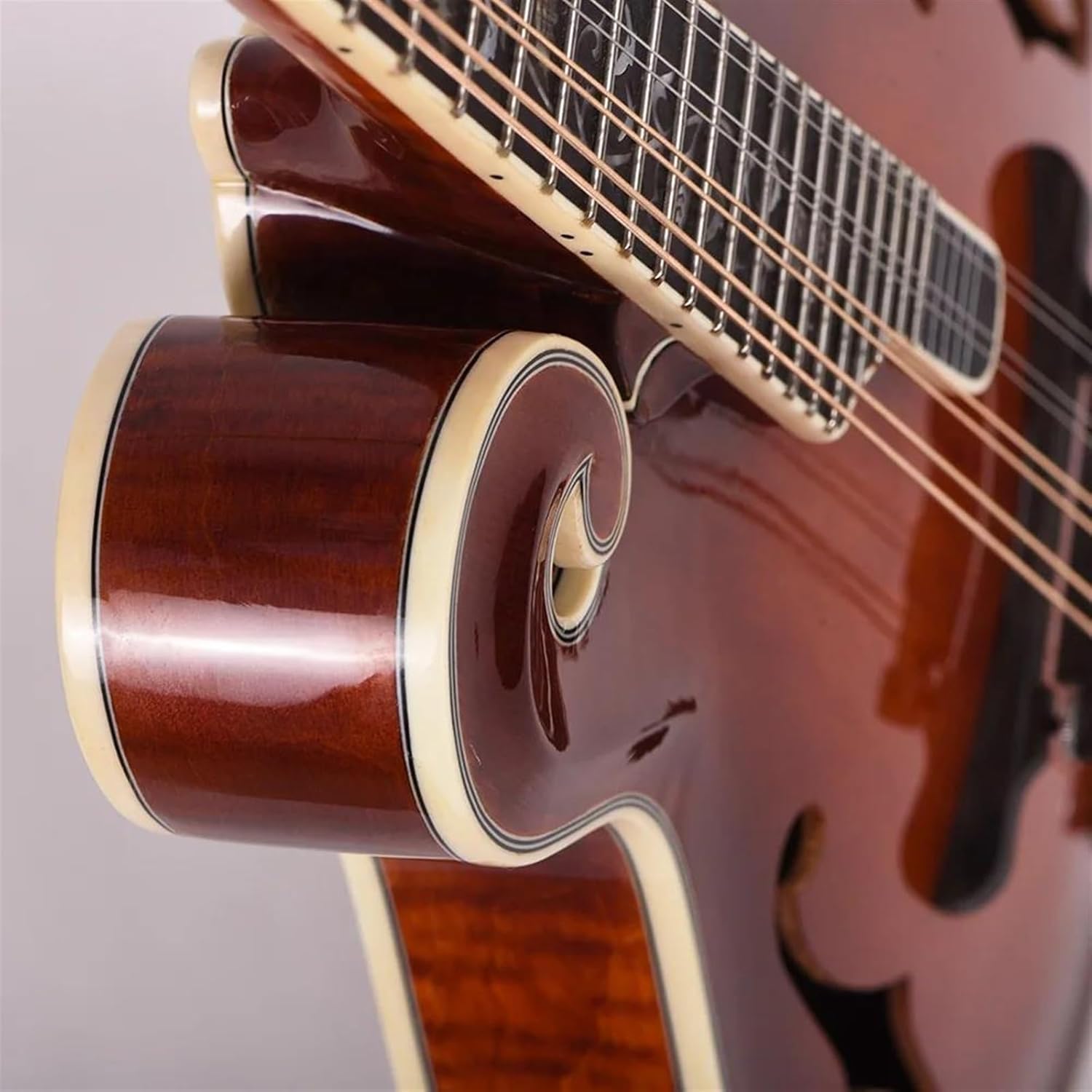 Adult Mandolin Musical Instrument Handmade F Style Mandolin Solid Spruce Top Solid Flame Maple Side