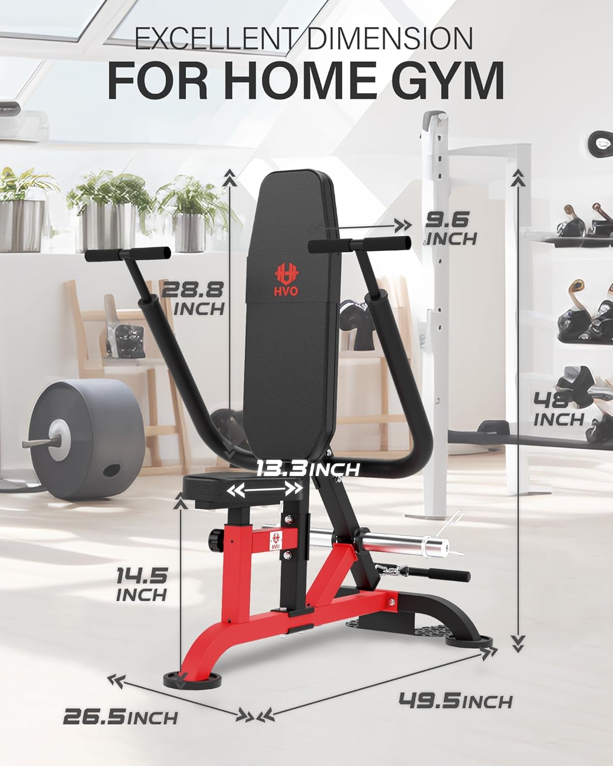 HVO Seated Dip Machine Tricep: Dip Machine Exercise for Biceps Plate Loaded Home Gym Strength Training Equipment