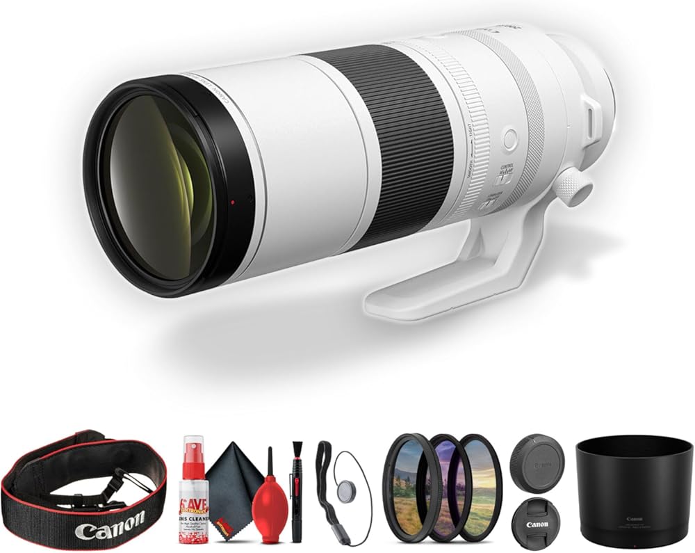 Canon RF 200-800mm f/6.3-9 is USM Super-telephoto Zoom Lens (Canon RF) for Wildlife, Nature, Outdoor Sports (6263C002) + Filter Kit + Cap Keeper + Cleaning Kit (Renewed)