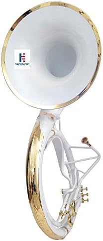 Brass Sousaphone Bb Big Bell Tubas | White Brass Includes Carry Bag & Mouthpiece | Handmade Musical Instrument Gift For Marching Bands