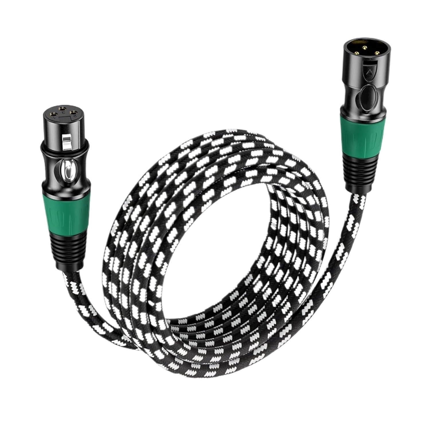 XLR Cables 3-Pin XLR Male to Female Balanced Microphone Cable Gold Plated XLR Speaker Cable for Mixer Amplifiers Record Etc(Light Green)