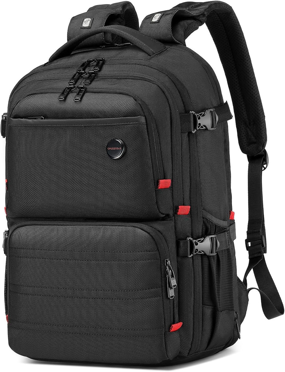 CROSSGEAR Travel Carry On Backpack for Men, 40L Expandable Large Laptop Backpack, Fit 17.3 Inch Computer, TSA-Friendly Luggage Airline Approved, Water Resistant, Business Commute Work Daypack, Black