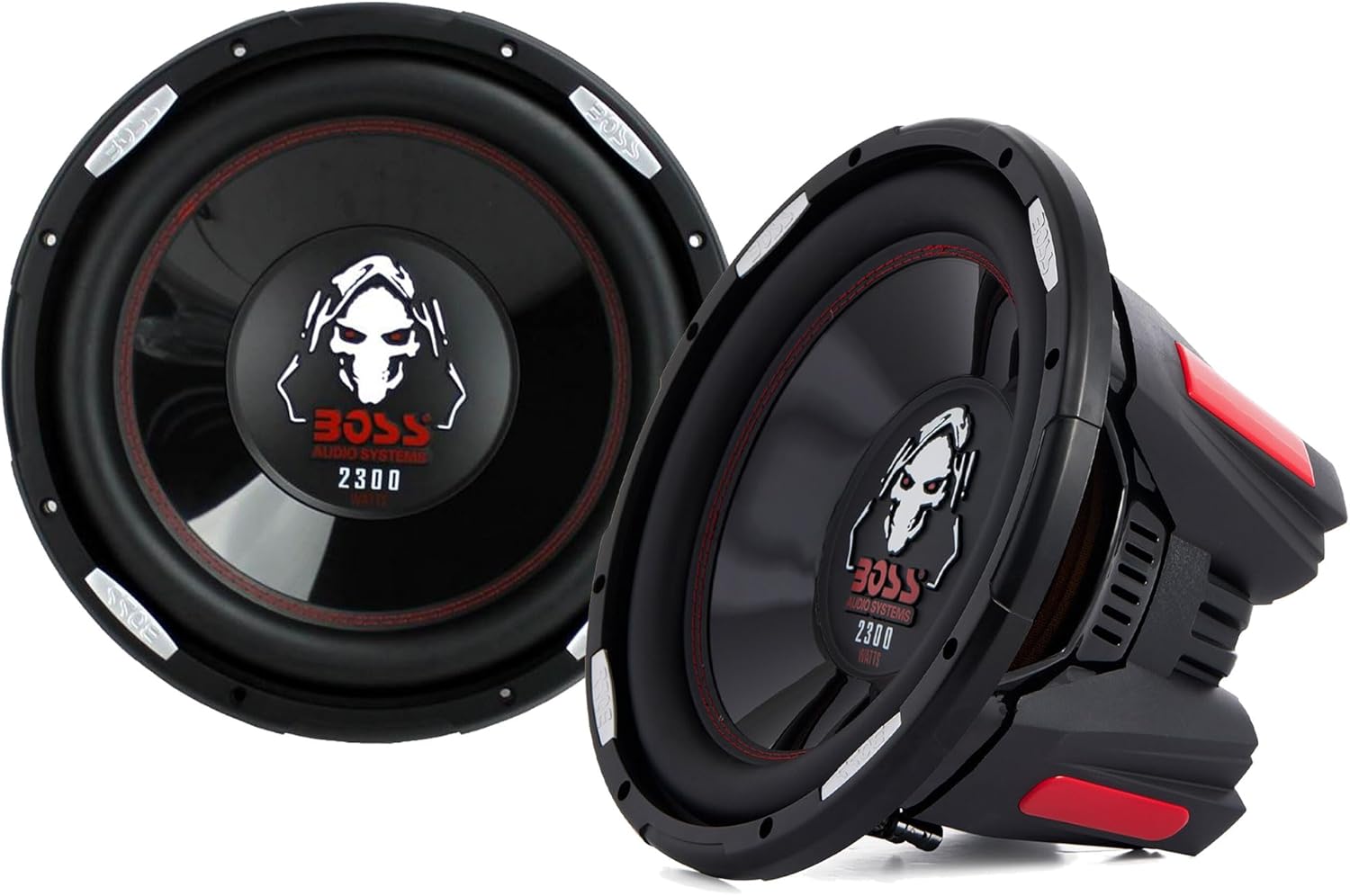 BOSS Audio Systems Phantom 12-Inch 2300 Watts 4 Ohm Dual Copper Voice Coal Car Audio Stereo Subwoofer Speakers with Poly Injection Cone (2 Pack)