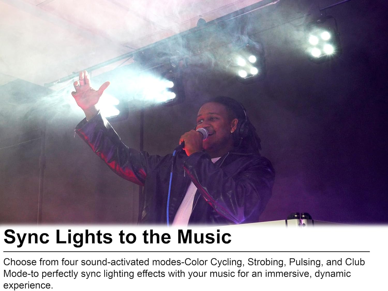 Rockville 4 Pack MINI RF4 V2 Black LED Wash Up Light, RGBWA+UV, Compact, App, Remote, LCD, Wireless DMX, Rechargeable, Perfect for DJ/Party Lighting