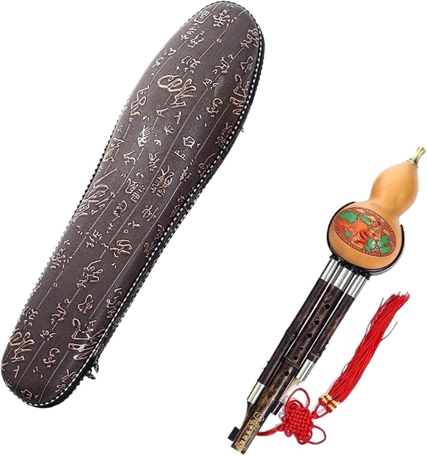 Hulusi Flute 1Piece C-Key Hulusi Traditional Chinese Handmade Flute Gourd Cucurbit Flute Ethnic Musical Woodwind Instrument