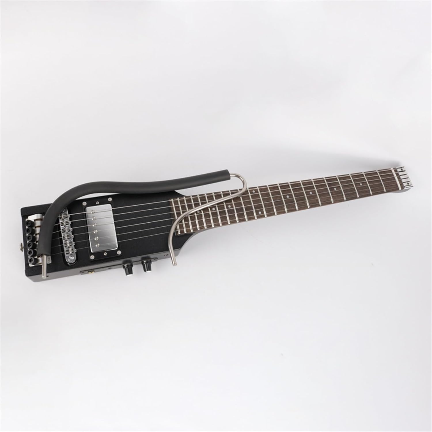 VENEKA Headless Electric Guitar Ultra Light Headless Electric Silent Travel Guitar Portable Foldable Guitare Guiter (Color : 02)