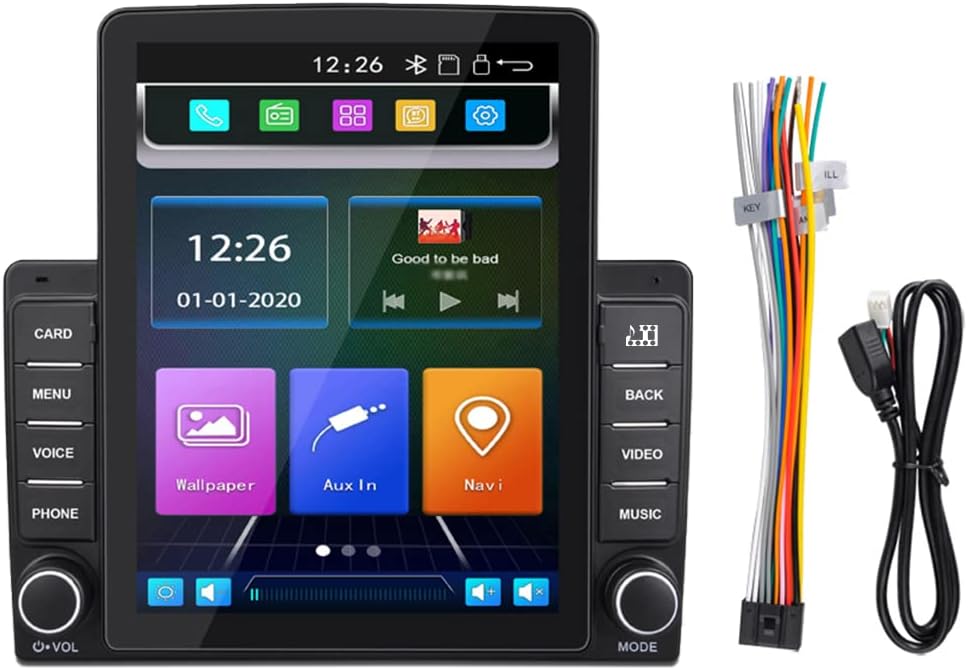 9.5 Inch Dual Spindle MP5 IPS Touch Screen Bluetooth FM Car Radio Receiver Support Phonelink BT AUX USB SD Voice Control for iPhone Android Phone