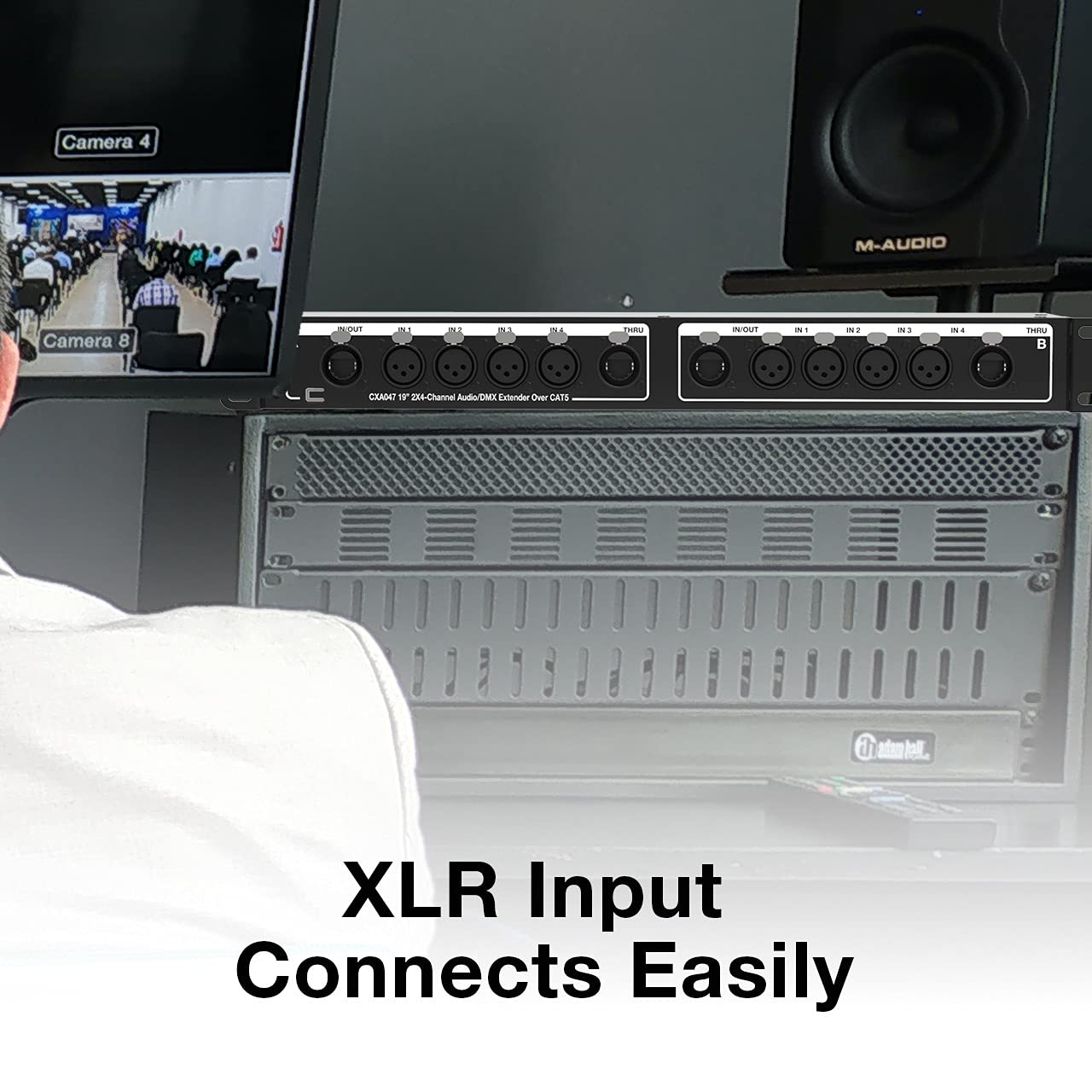 COLUBER CABLE 8 Channel 3-pin XLR Female to Ethercon Network Rackmount Adapter- Double 4 Channel Cat6 Multi Network Snake Receiver- for Live Stage, Home Studio Recording- AES, DMX Channels…