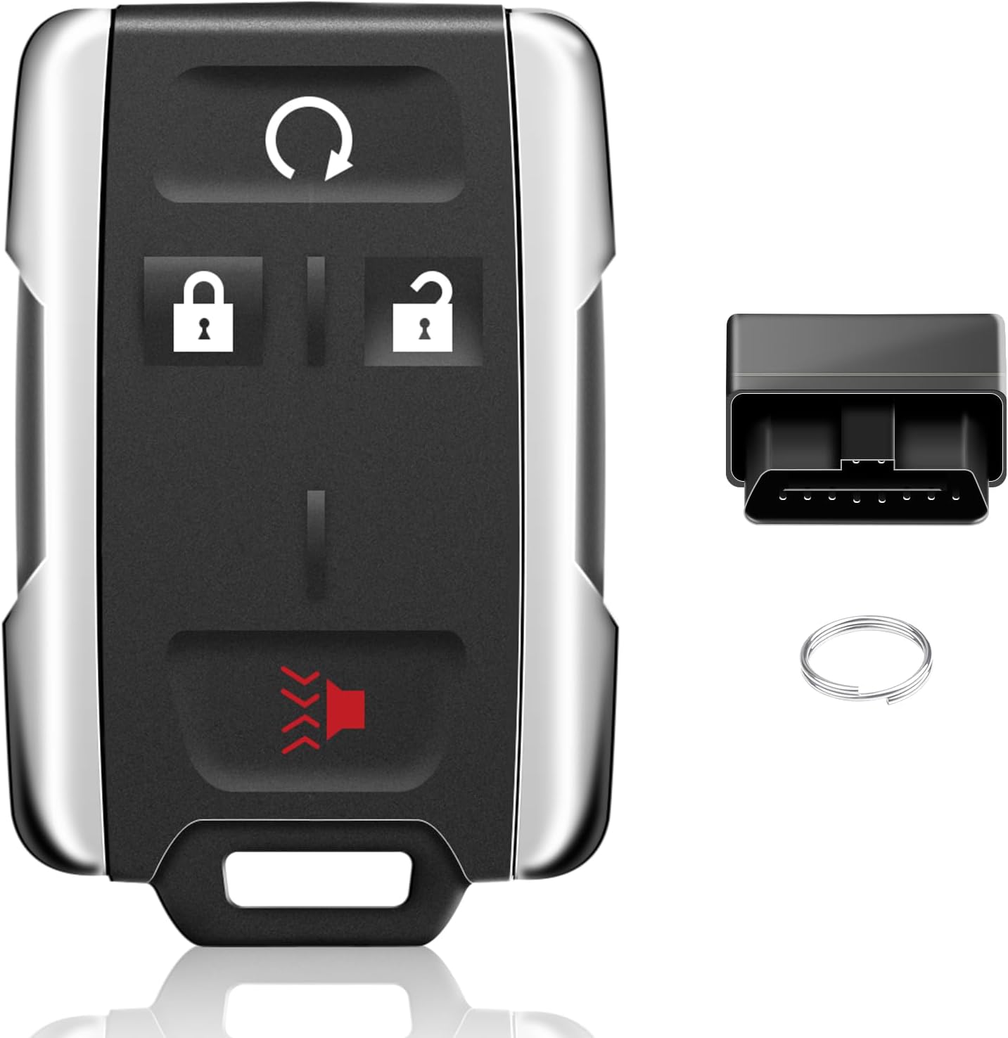 4 Buttons Keyless Entry Remote Key Fob Replacement for 2014-2018 Chevy Silverado GMC Sierra 1500 2500 3500, 2015-2021 GMC Canyon Chevrolet Colorado (1PCS)