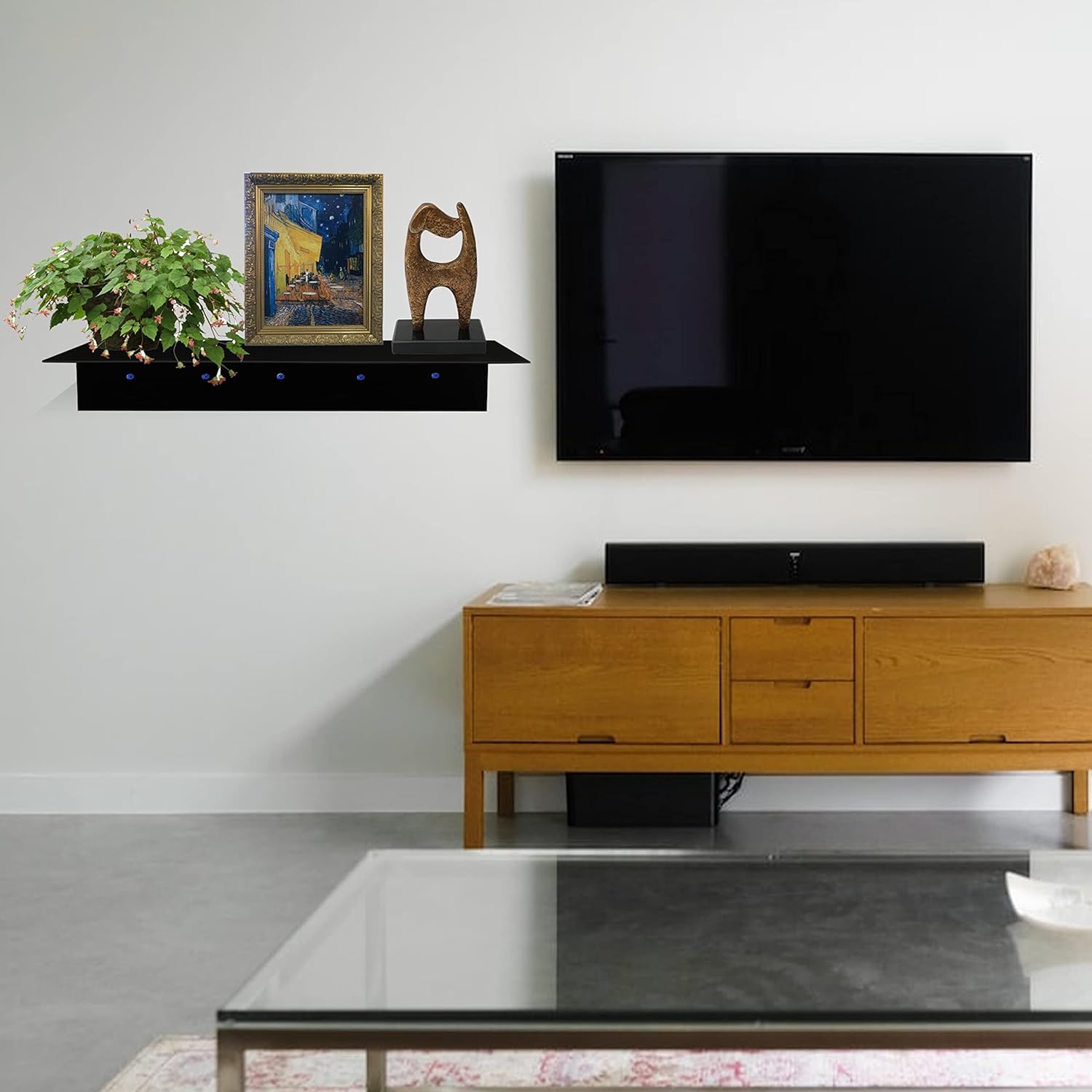 SIMOND STORE Black Floating Shelves for Wall - 36