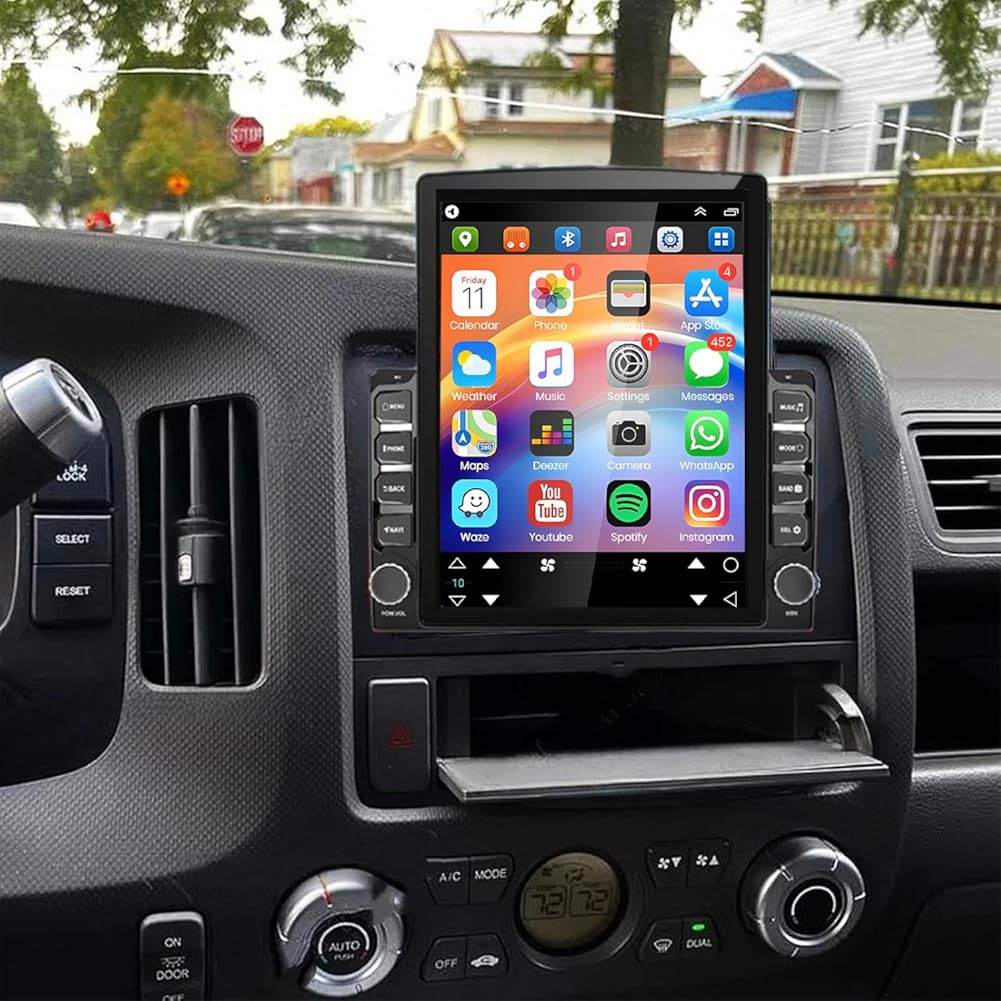 PHEZEN 9.7 inch Touchscreen 8 core Car Stereo Fit for Honda Ridgeline 2006-2014, Android 15 Car Radio with Carplay & Android Auto in-Dash Navigation BT Mirror Link WiFi Backup Camera 6+128G