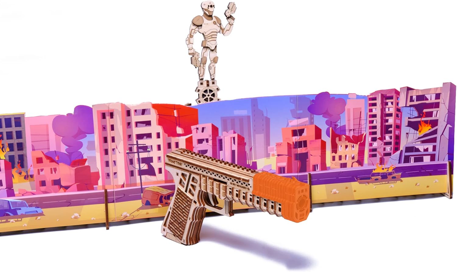 Wood Trick Electric Shooting Target Game 3D Wooden Puzzles for Adults to Build - Target Shooting Games for Adults - Wooden Model Kits for Adults