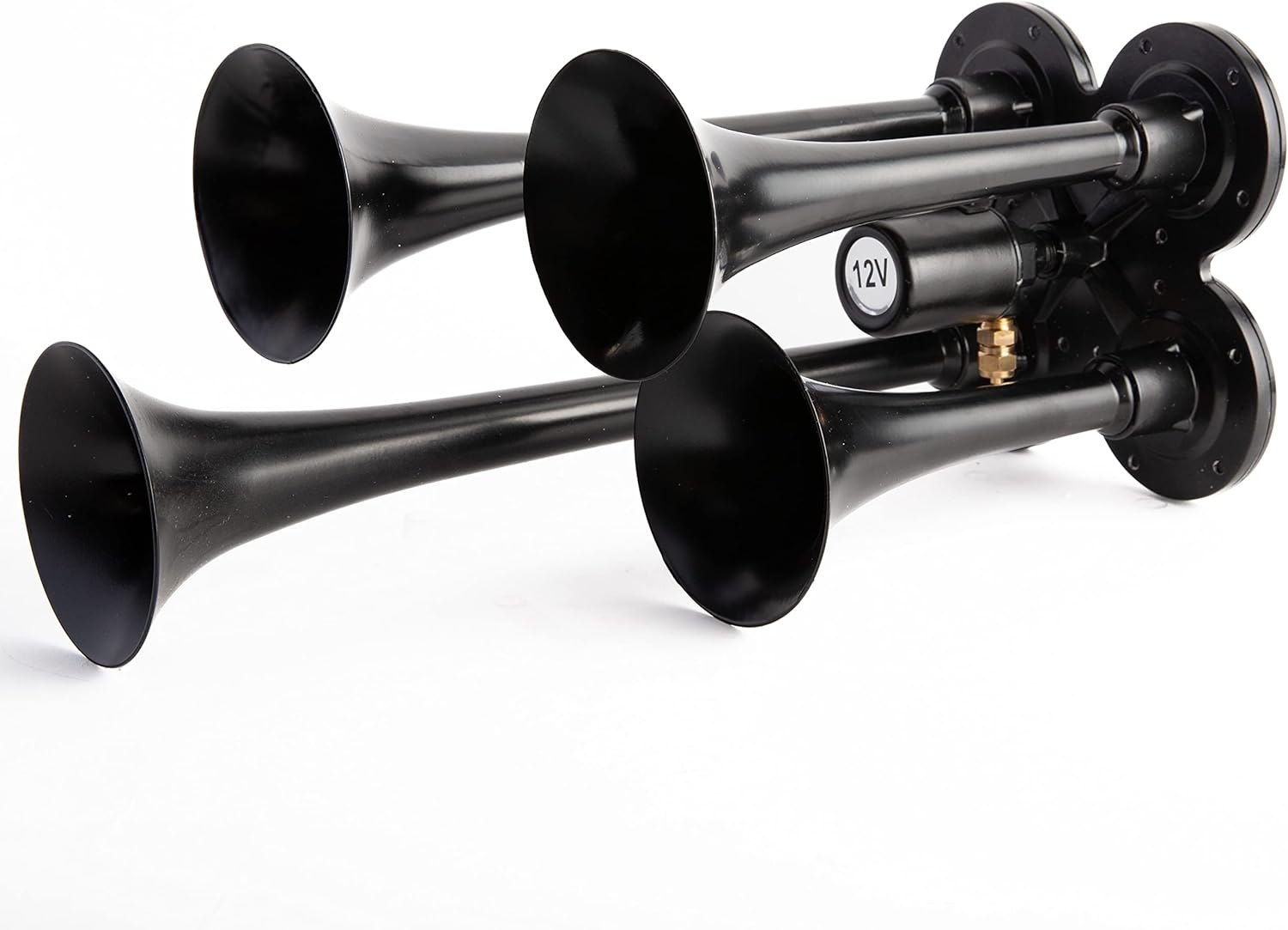Viking Horns | Four Trumpet Air Horn (Black) | Super Loud (149dB) - [V4008B]