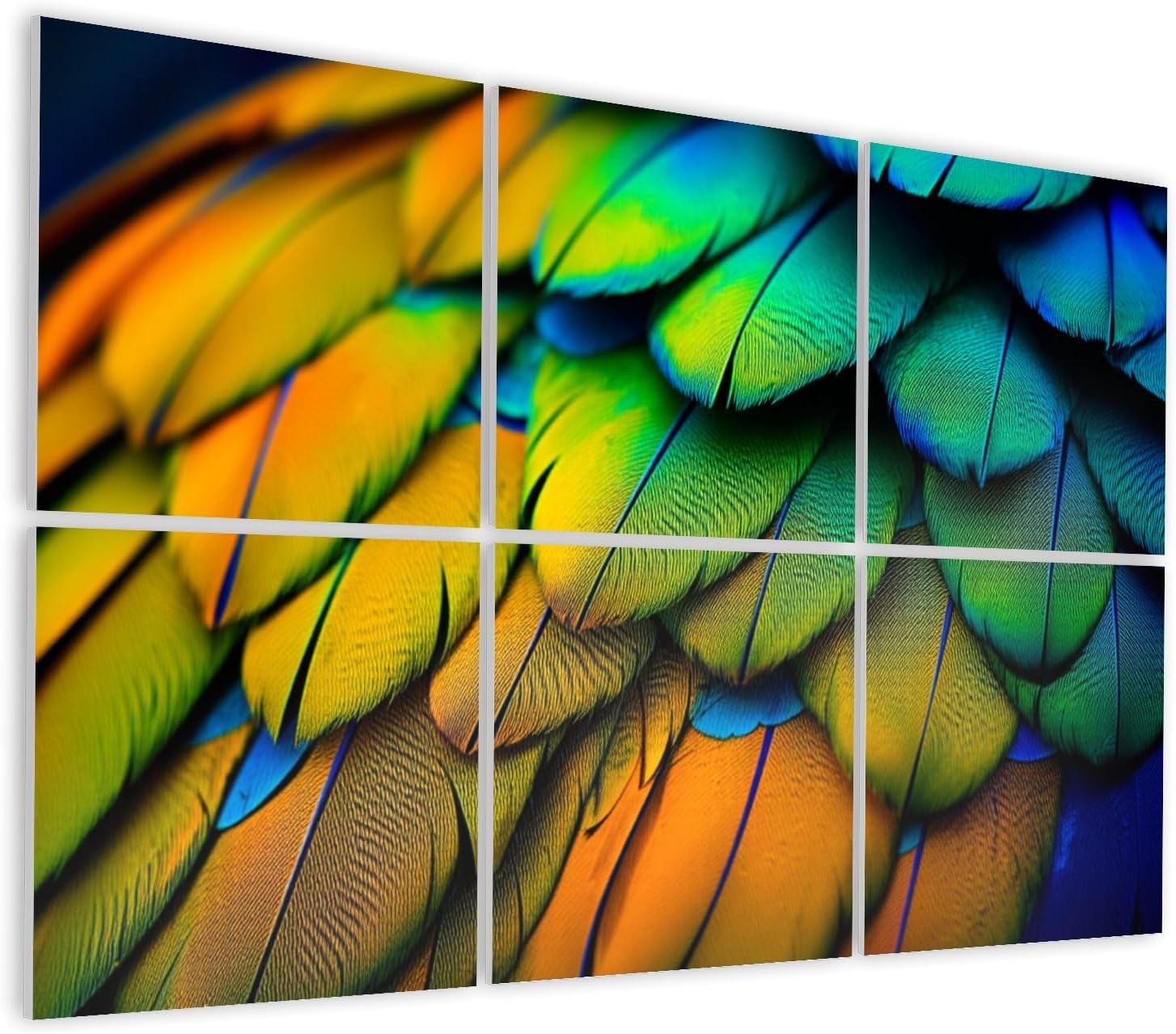 6 Pack Art Acoustic Panels Self Adhesive Colorful feather Decorative Soundproof Wall Panels Sound Absorbing Panel 48