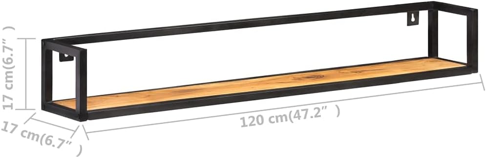 Industrial Style Wall Shelves 2 pcs,Floating Shelves,Wall Storage Shelves,Wall Mounted Shelf Organizer Unit Display Shelf,for Living Room,Bedroom,Kitchen,Office,47.2