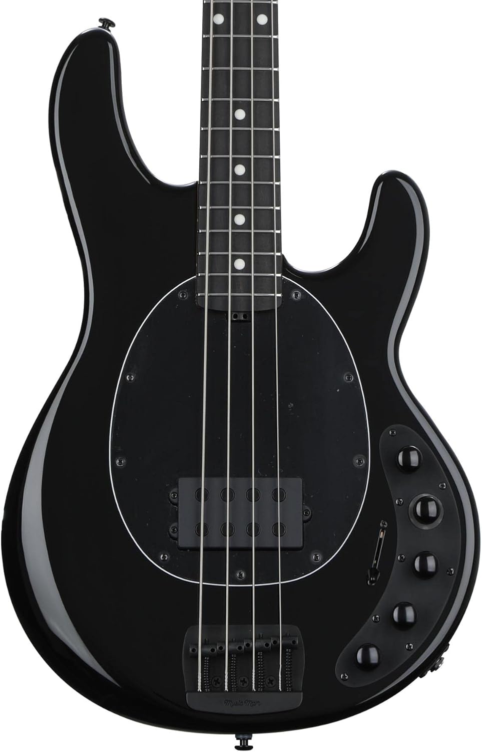 Ernie Ball Music Man DarkRay Bass Guitar - Obsidian Black with Ebony Fingerboard