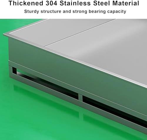 Leakproof Stainless Steel Drain Pan with Drain Valve - Oil Drum & Washing Machine Containment Tray - Elevated Design for Easy Drainage & Spill Protection