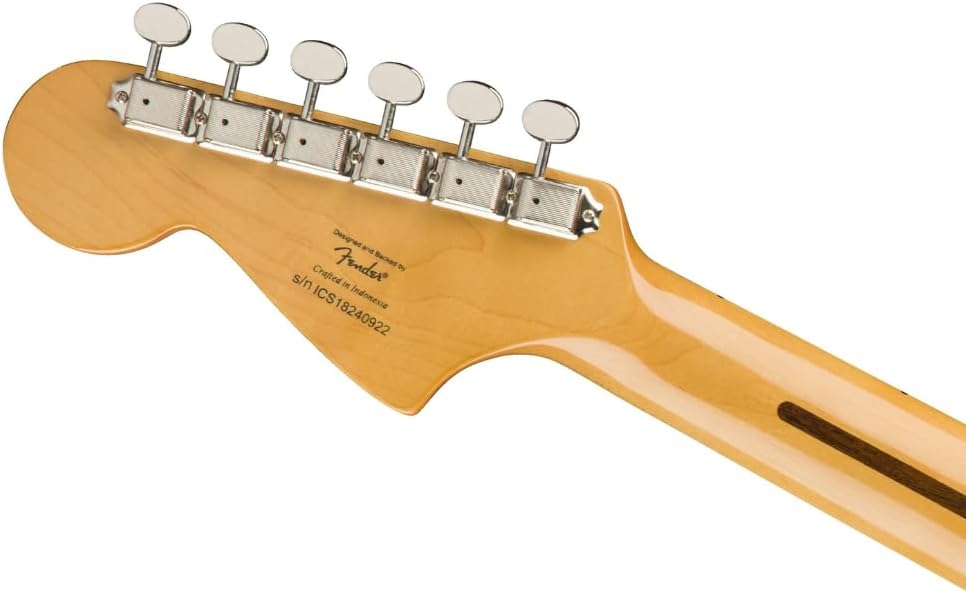 Fender Squier Classic Vibe '70s Jaguar - Indian Laurel Fingerboard, Black Bundle with Guitar Picks & Polishing Cloth