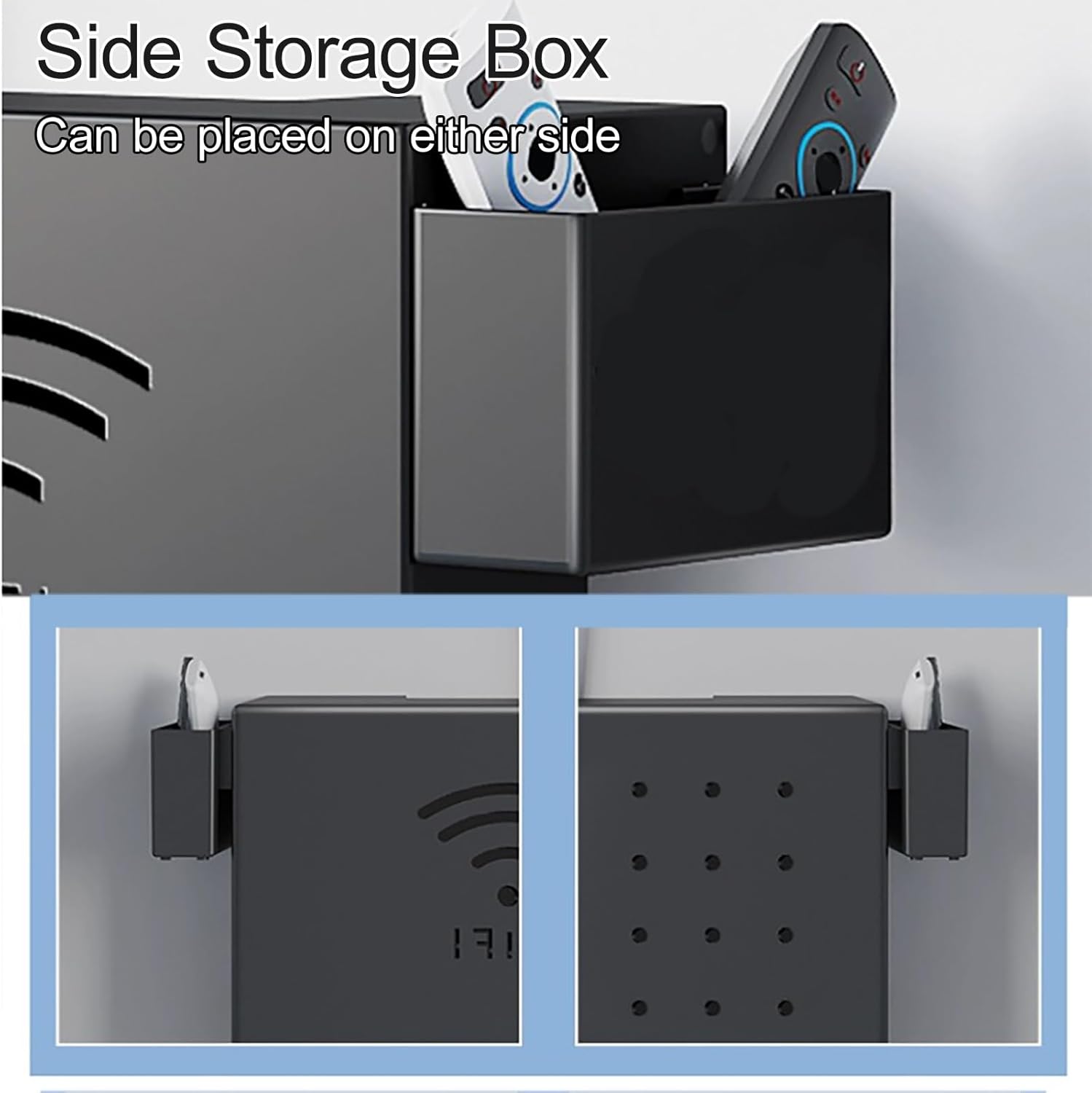 WiFi Router Hidden Box, Wall Mount WiFi Router Storage Box, Home Media Storage Cabinet, Organized Power Strip Cable Management Hider Rack, for Office and Home(White,40 * 10 * 20cm/16 * 4 * 8in)
