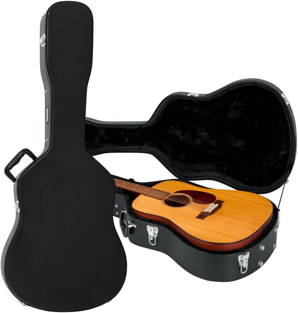 Gator Cases Traditonal Series Hard-Shell Wood Case for 6 or 12-String Dreadnought Style Acoustic Guitars, (GWE-DREAD 12)