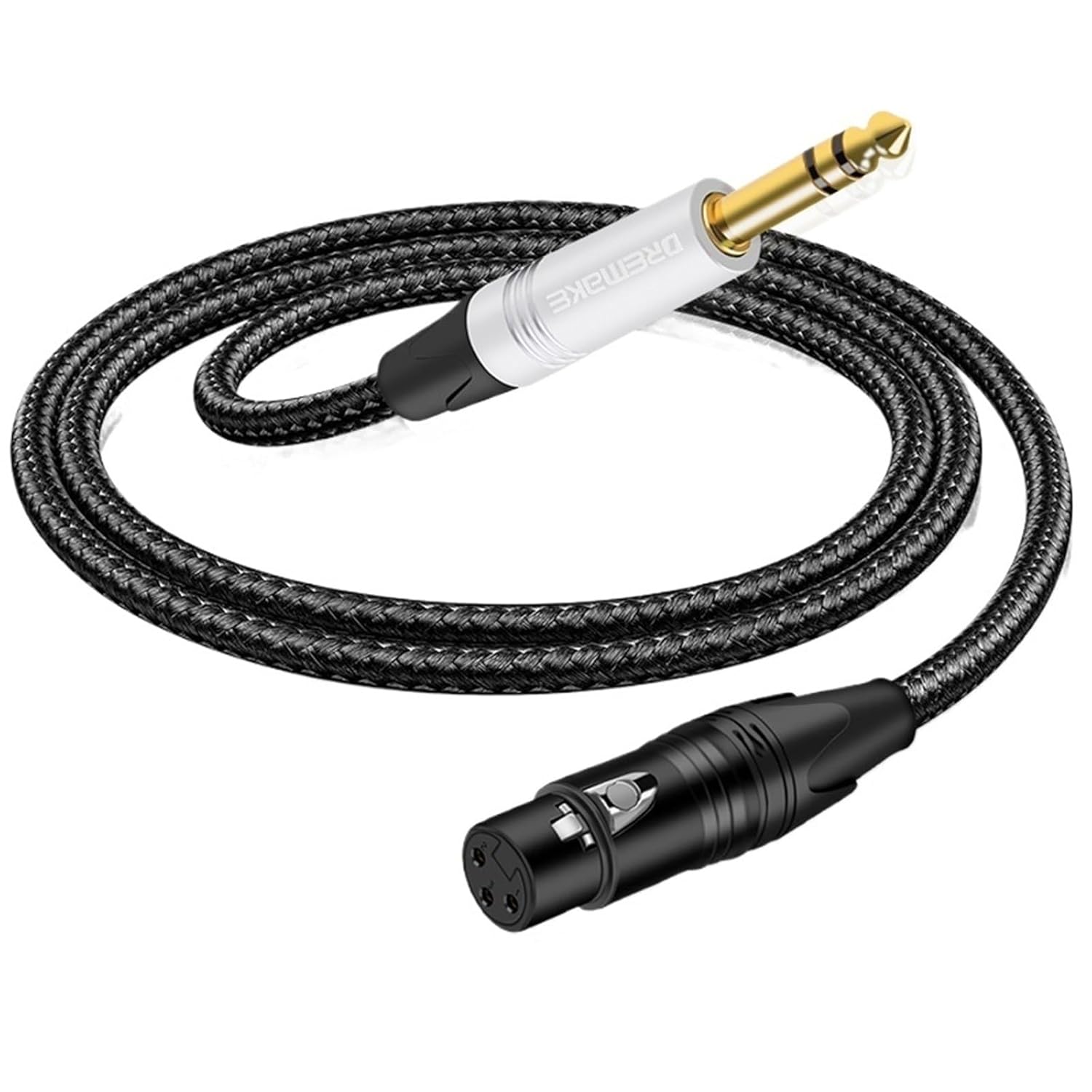 XLR Female to 1/4 Inch TRS Cable 6.35mm Balanced Stereo Microphone Cable Quarter Inch to XLR Mic Cord for Audio Mixer Amplifier(1m)