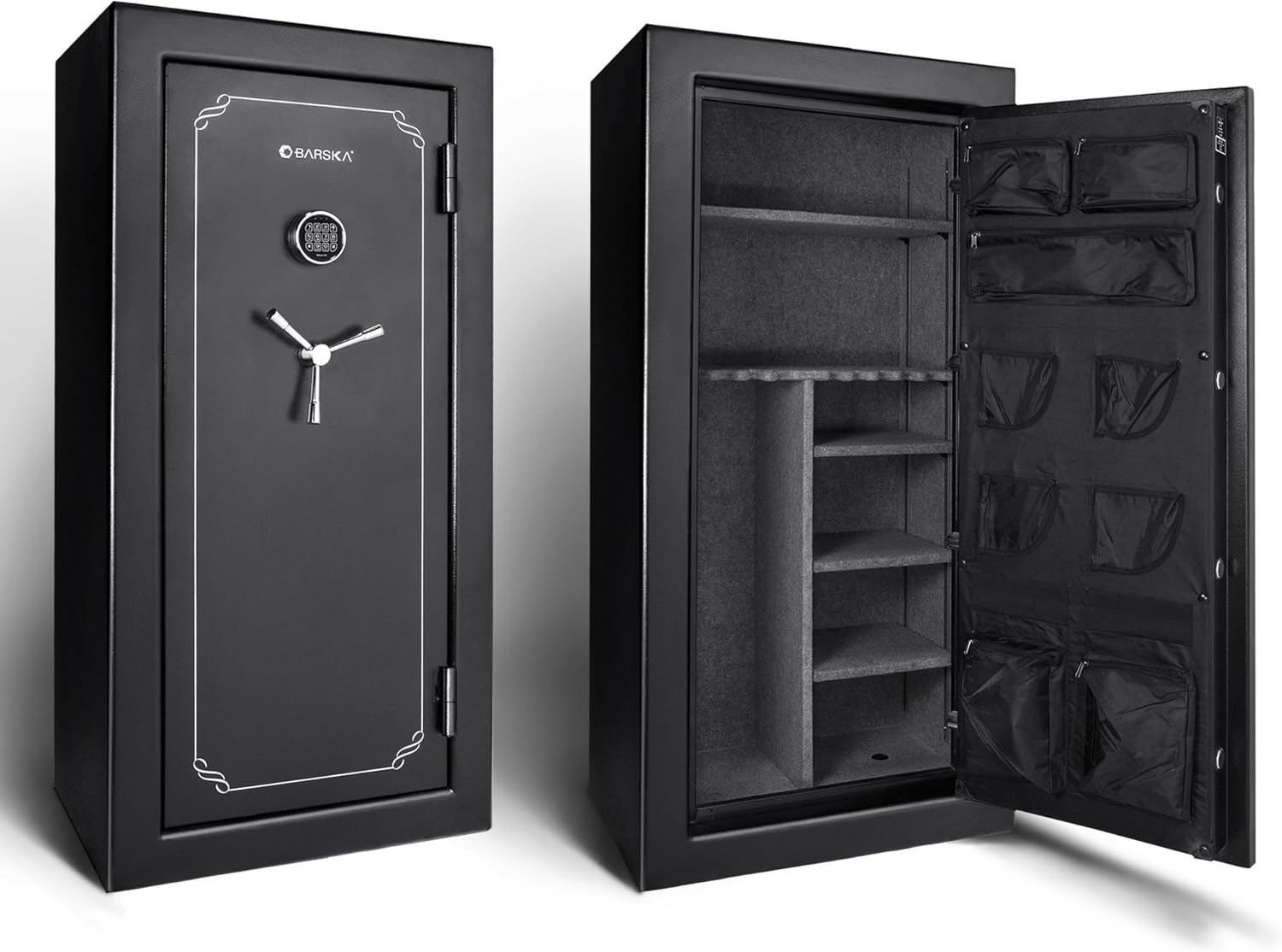 BARSKA Digital Keypad Fireproof Security Long Gun Safe Vault with Lock Out Mode, Silent Mode, Safe Alarm, Low Battery Warning - 11.87 Cu Ft