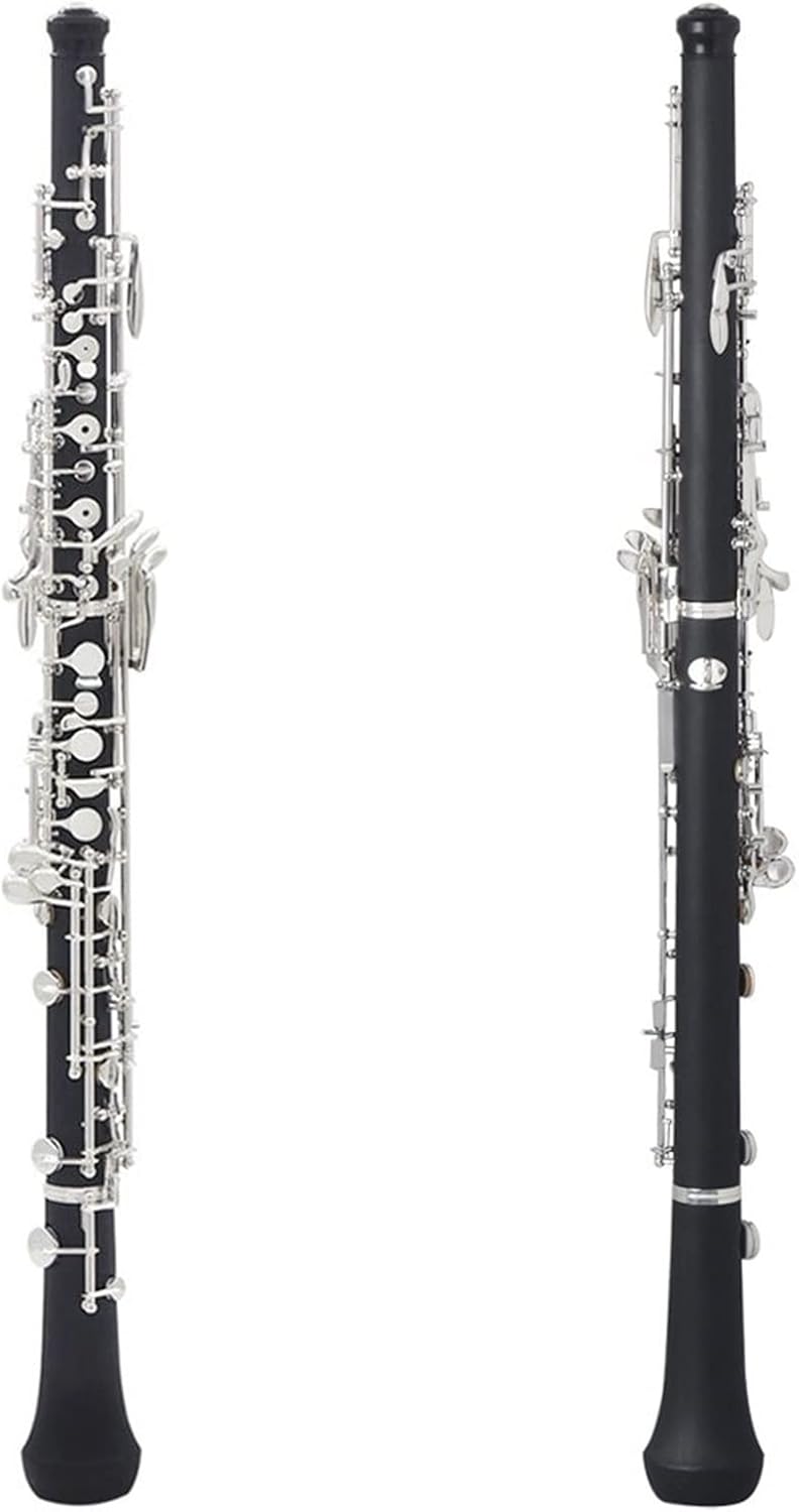 Professional C Key Oboe Semi-Automatic Style Silver Plated Keys Woodwind Instrument with Oboe Reed Gloves Leather Case Oboes Beginner
