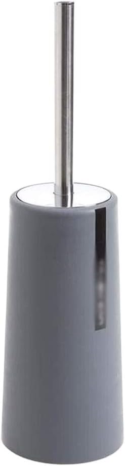 Toilet Brush Toilet Brushes and Holder Set, Stainless Steel Handle Toilet Brush Set, Bathroom WC Full Closed Toilet Brush Toilet Brush and Holder (Color : White) (Gray)