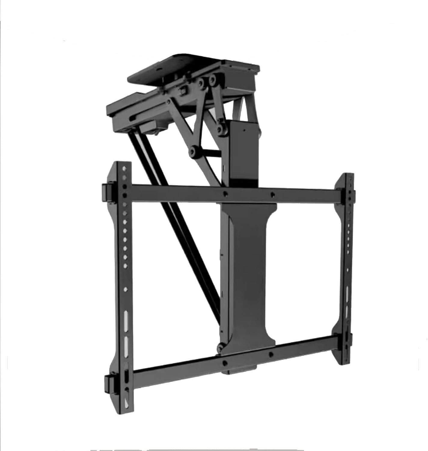 Adjustable Motorized Ceiling TV Mount Bracket, 0-75° Flip Down & ±90° Swivel, Perfect for 32-75” TVs, Space-Saving Tilt Wall Mount Bracket