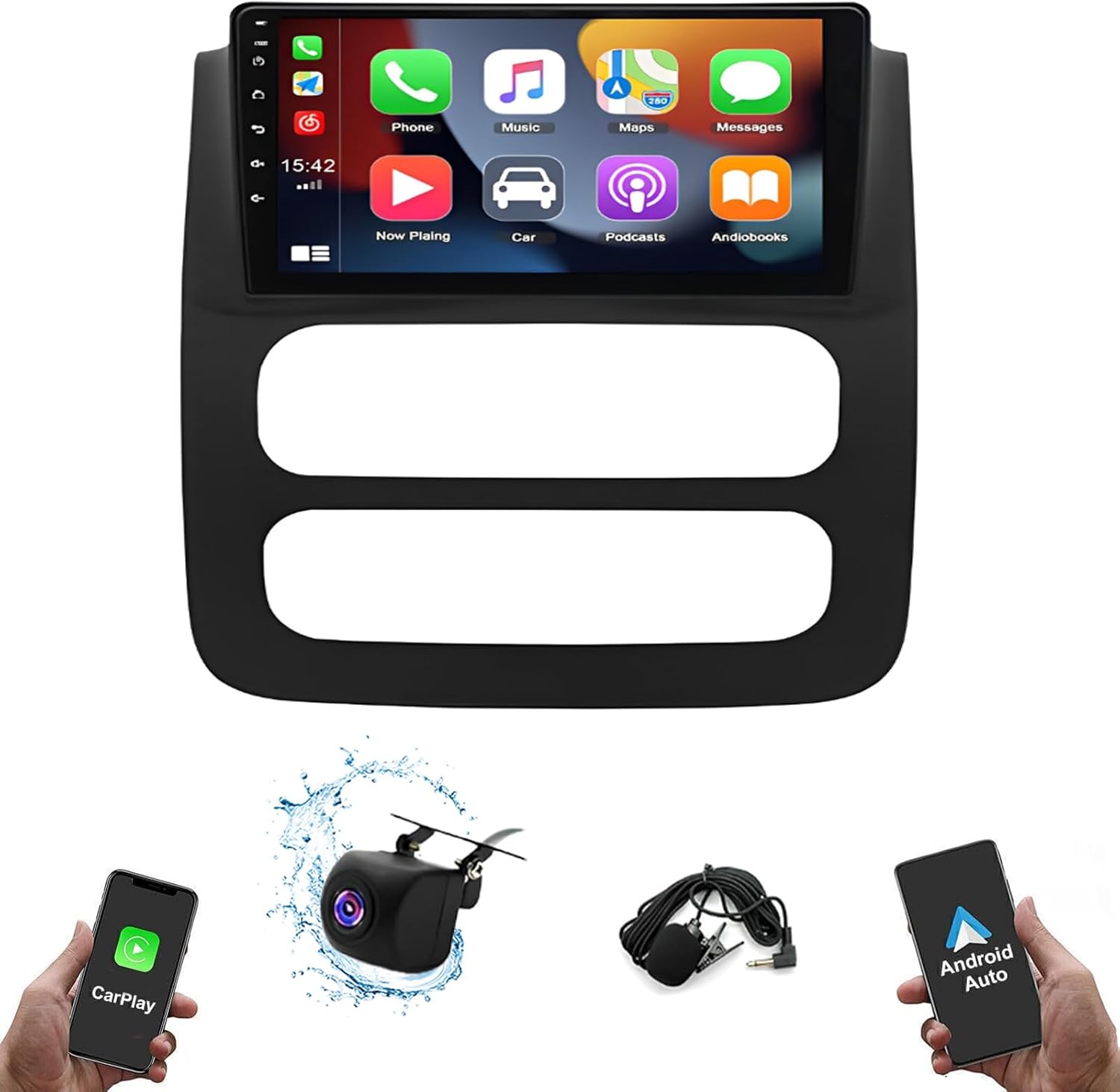 Android 13 Car Radio Stereo, 9'' Car Audio Multimedia Receiver fit for Dodge RAM 1500 2500 3500 Truck 2003 2004 2005 with Carplay & Android Auto GPS WiFi Bluetooth Backup Camera Mic [2+32G]