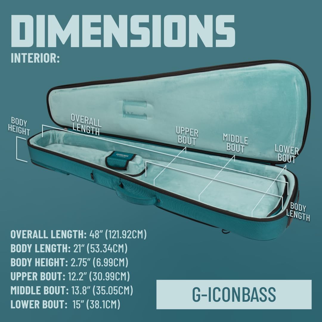 Gator Cases ICON Series Premium Weather Resistant Gig Bag for Bass Guitars with TSA Luggage Lock-Friendly Zipper Pulls, Black (G-ICONBASS)