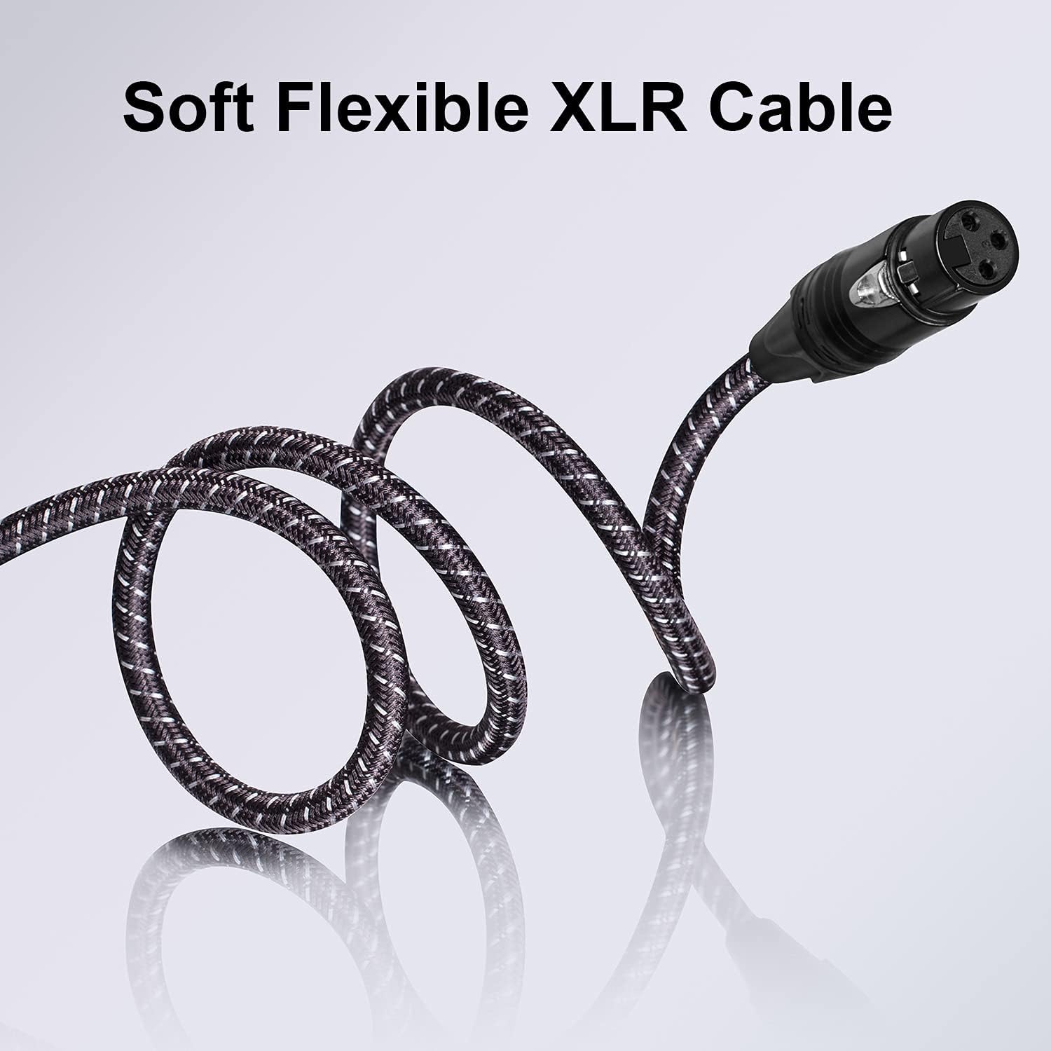 XLR Cables for Microphone 25ft 6 Packs - Braided Premium Balanced XLR Mic Cable 3-Pin Male to Female Dual Shielded