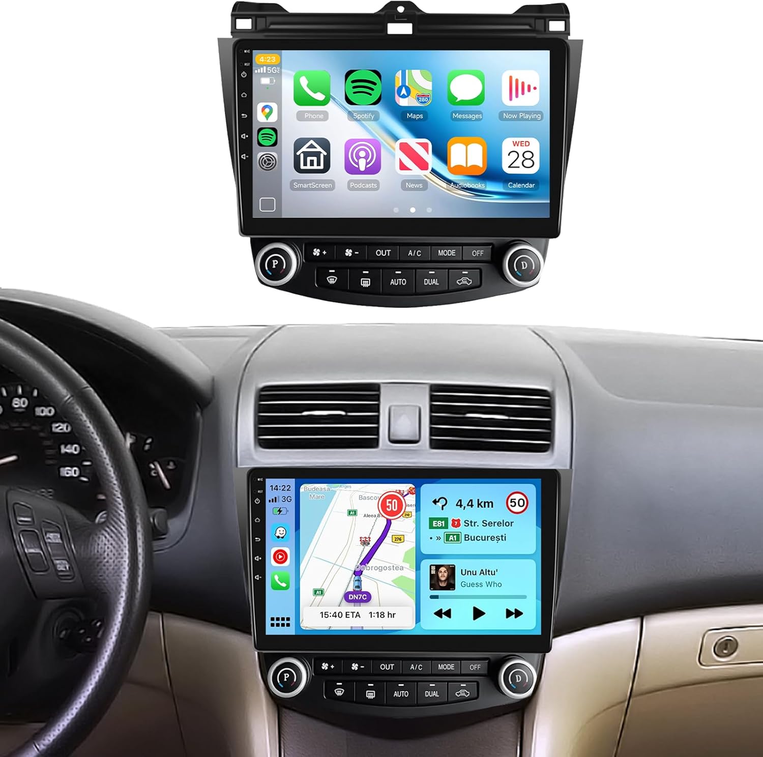 8Core 6G+128G Radio for Honda Accord 7th 2003-2007,Android 13 Car Stereo with Wireless Carplay Android Auto,10.1‘’ 1280x720P IPS Touch Screen,DSP 46EQ,5.0Bluetooth,Backup Camera,MirrorLink SWC FM/RDS