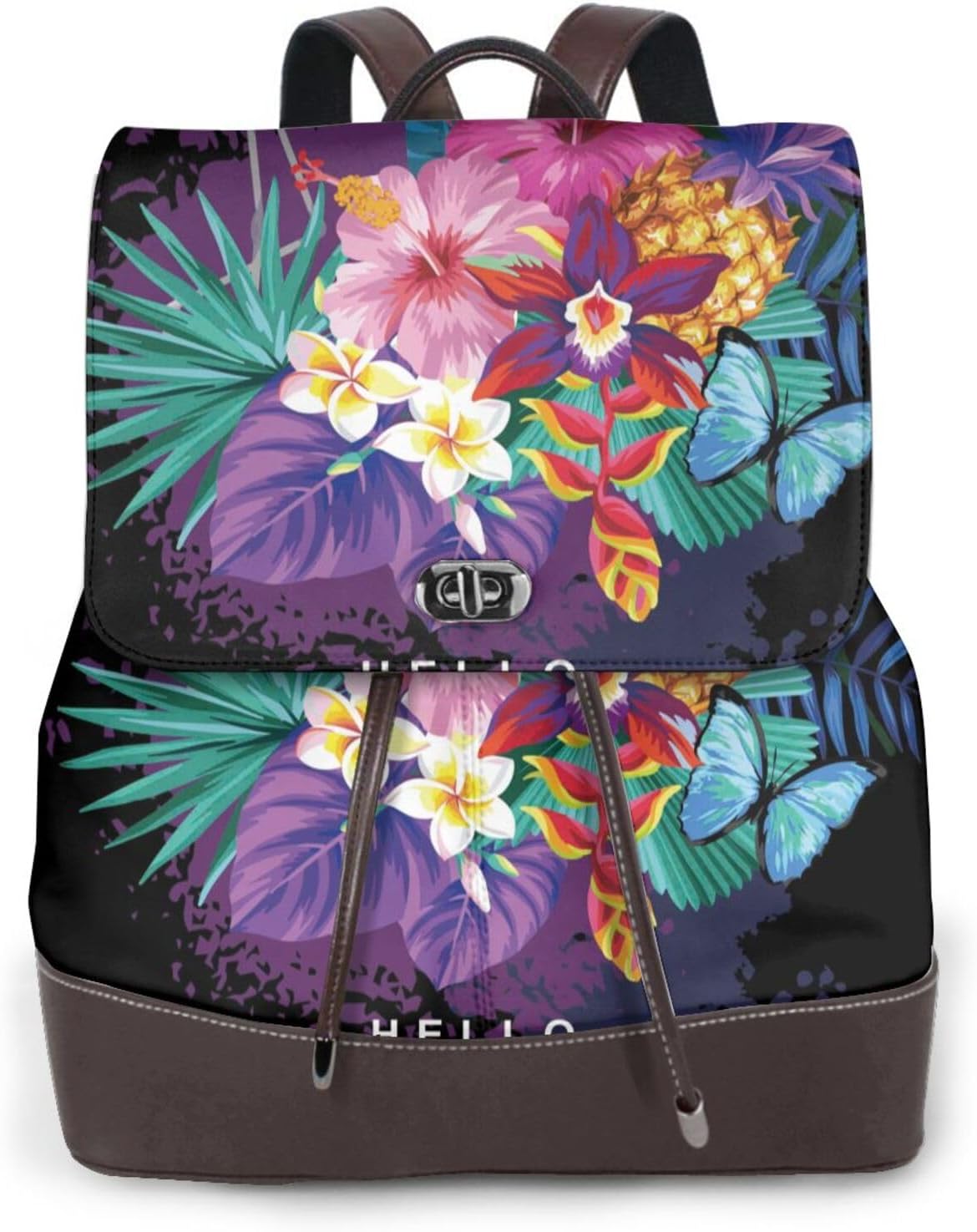 Tropical Summer with Flamingos for Womens Backpack Purse Microfiber PU Anti-theft Large Fashion Designer Travel Bag Ladies Shoulder Bags