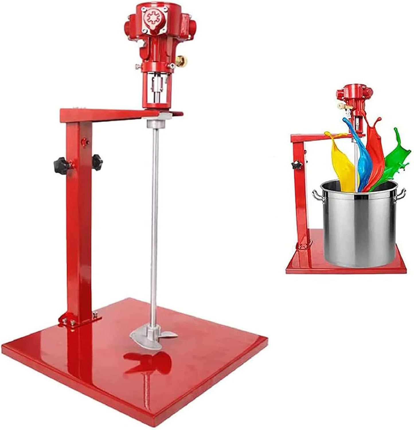 Pneumatic Paint Mixer Machine Ink Coating Mixing Tool, Stainless Steel Agitator, Desktop Vertical Automatic Lifting Stirring Machine Paint Mix Tool for Industrial Barrel Ink Coating
