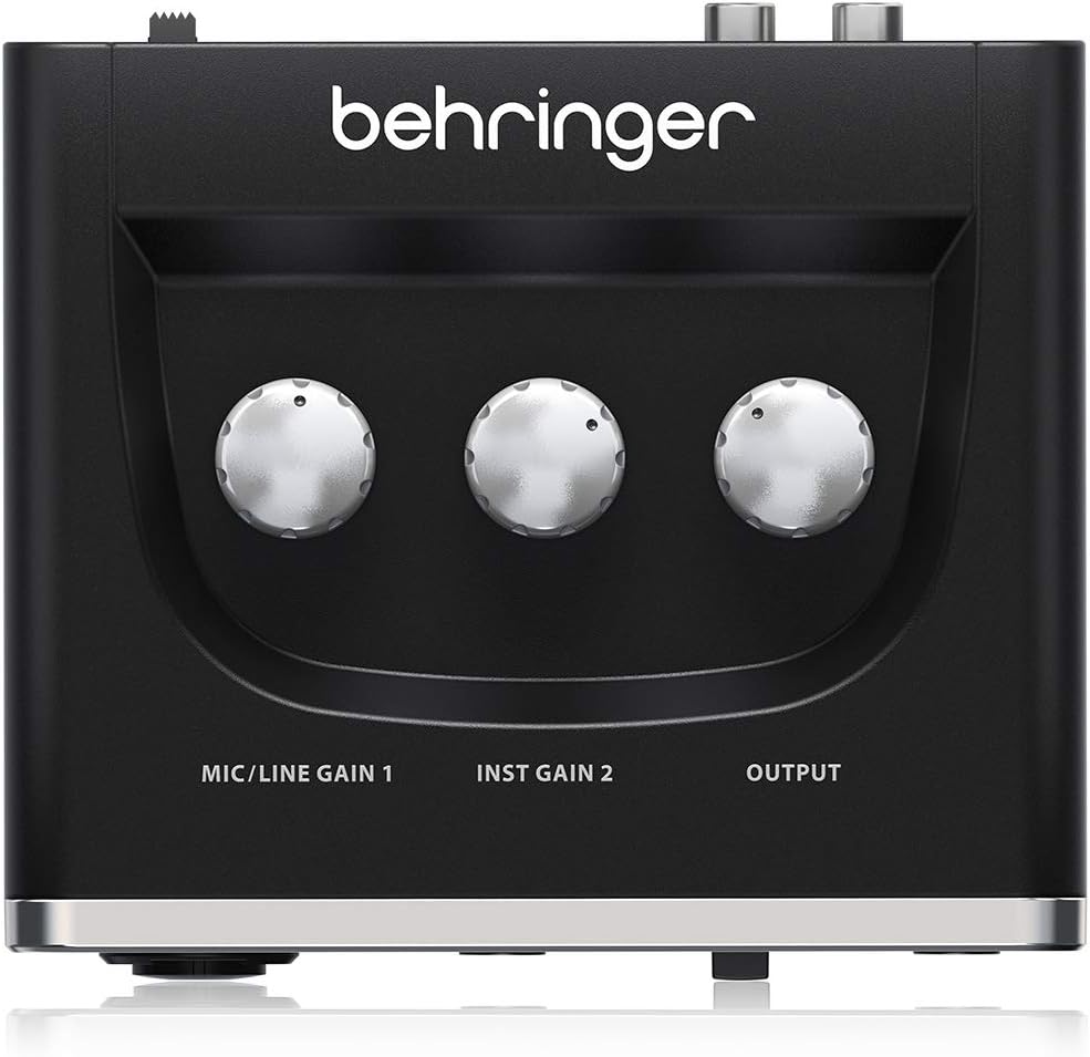 Behringer U-Phoria UM2 USB Audio Interface and Audio-Technica ATH-M20X Professional Studio Monitor Headphones