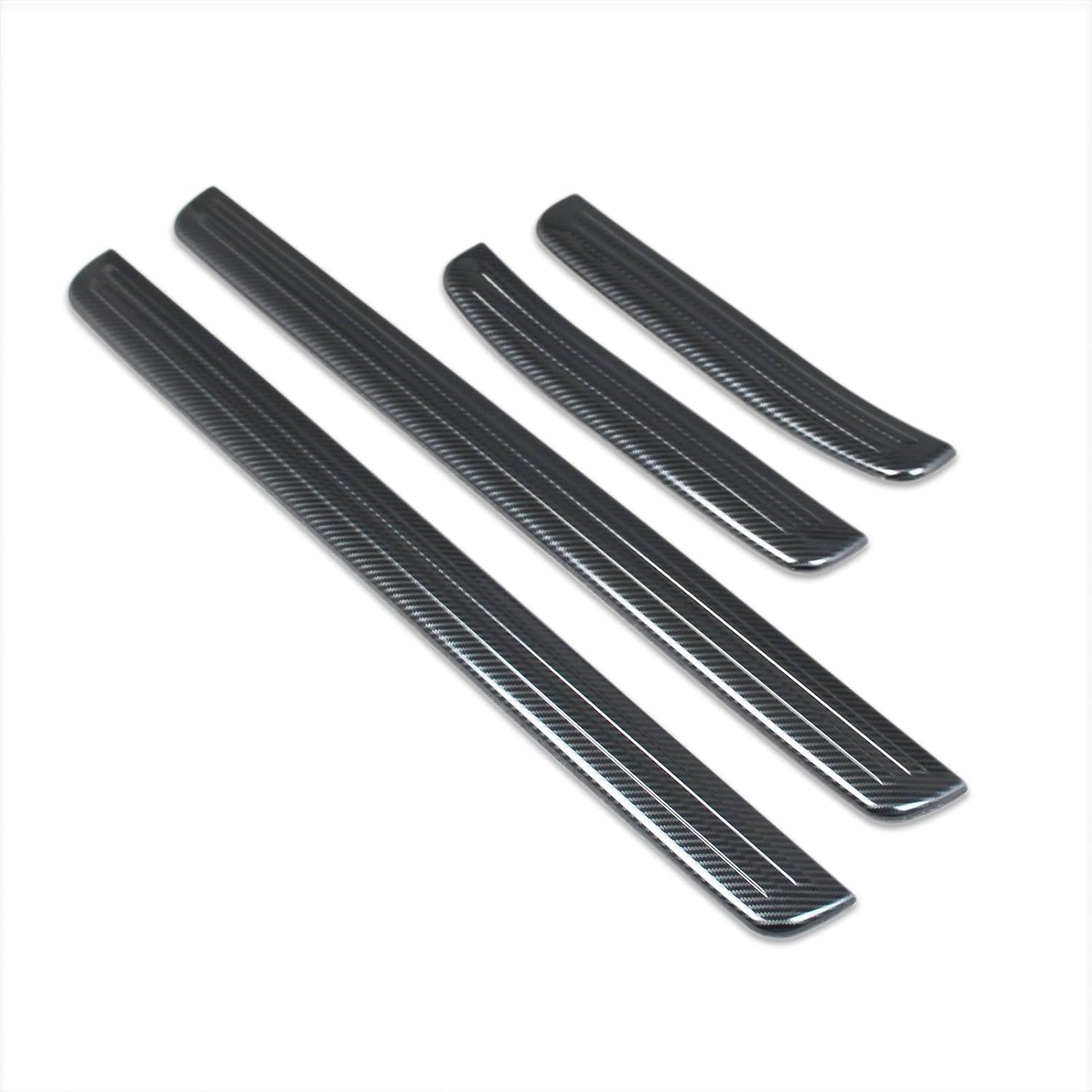 Beautost for Toyota Camry 2024 2025 2026 Outside Door Sill Scuff Plate Guard Cover Trim Stainless Steel (Carbon Fiber Black)