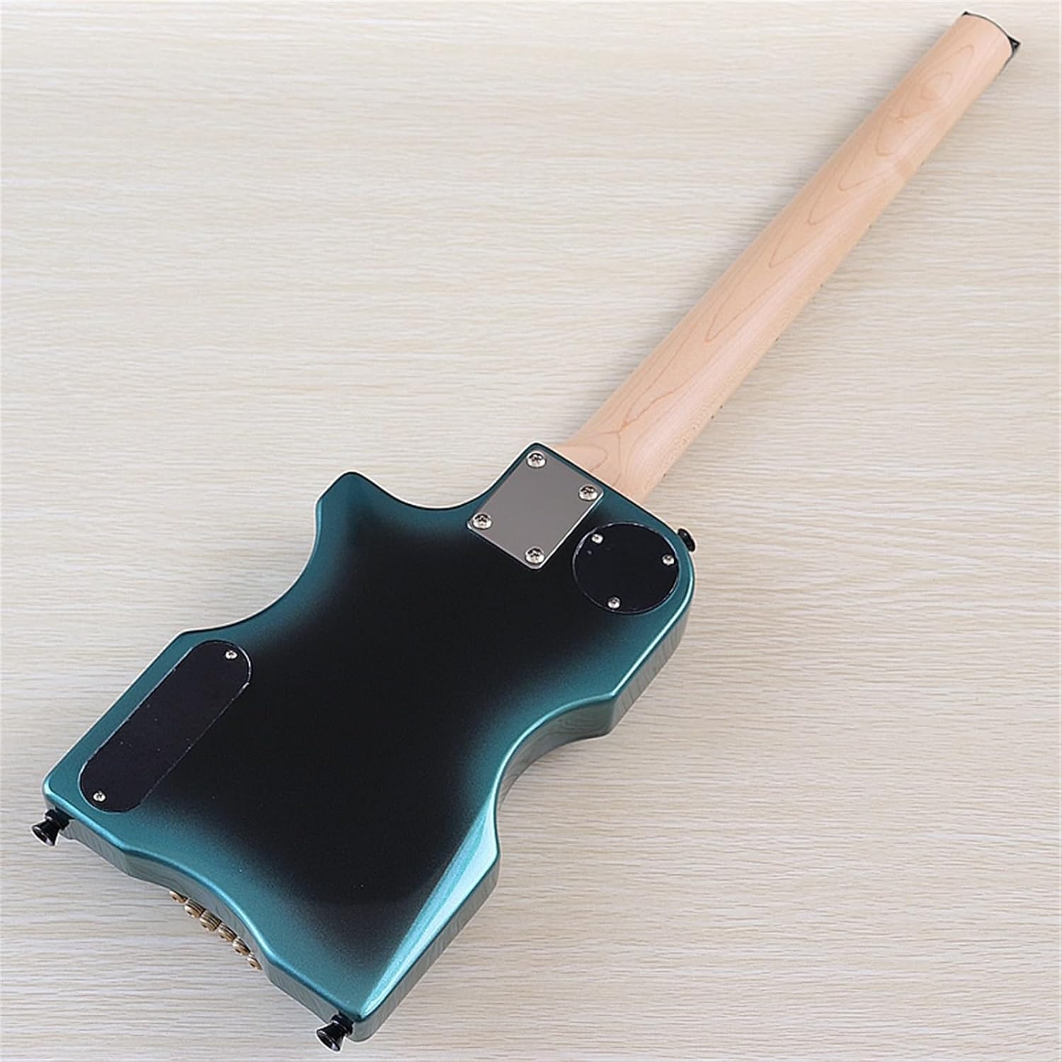 Mini Portable Guitar 6 String Travel Headless Electric Guitar 30 Inch High Gloss Finish Solid Basswood Body Professional Headless Guitar (Color : 01)