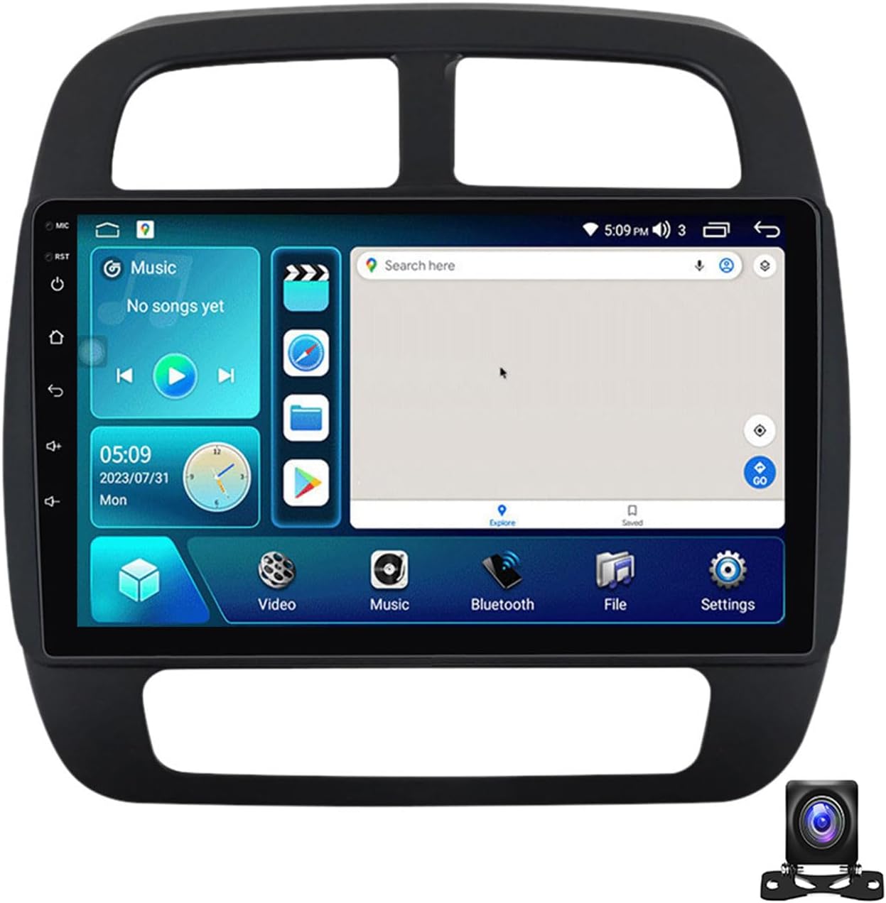 Double Din Car Stereo Bluetooth MP5 Player with Carplay/Auto, 9 Inch Touchscreen Radio Receiver with AHD Backup Camera, for Renault K-ZE 2015~2019 Support 4G/SWC/DSP,4 core m100s 1g+32g