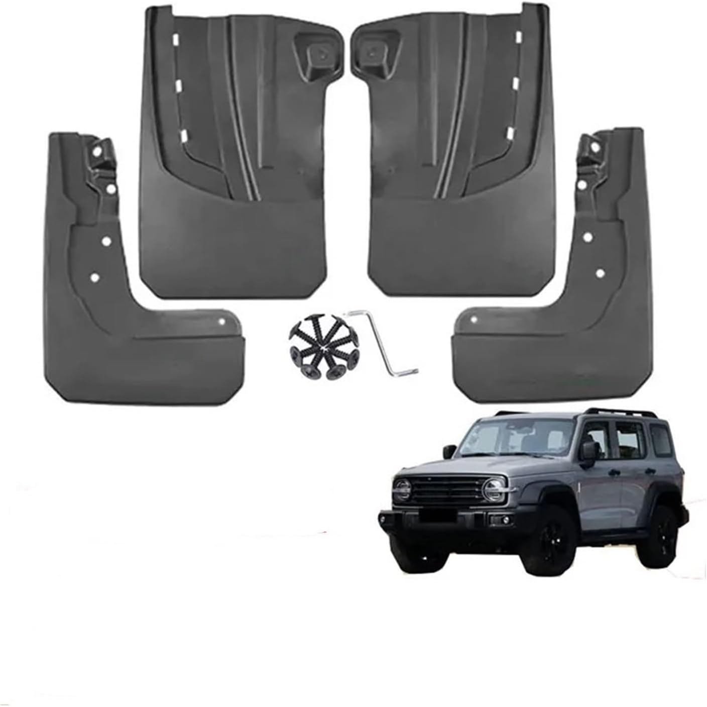 fender flares universal car， Car Mudguard Compatible For GWM Tank 300 2022 2023- Mudguards Splash Guards Front Rear Fender Mudflaps 4pcs Accessories