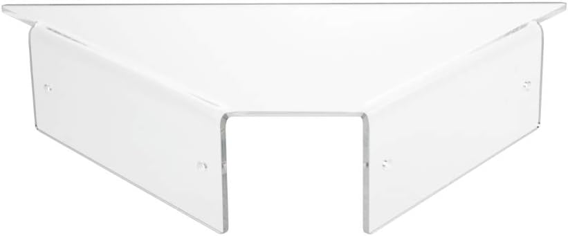 Source One Corner Shelf Clear Heavy Duty Acrylic Bathroom Bedroom Office Professional (Large)