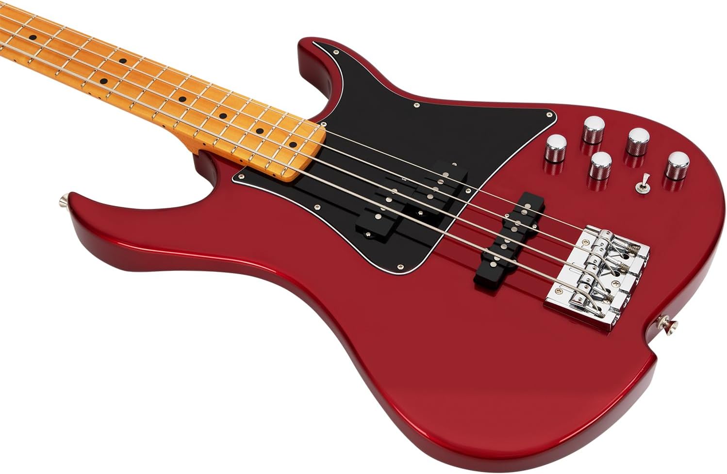 Vola Electric Bass ZVA 4P MF Bass Candy Apple Red Gloss Handmade in Japan MIJ Gotoh Bridge Gotoh Tuner 4 Strings Modern C Neck For All Levels
